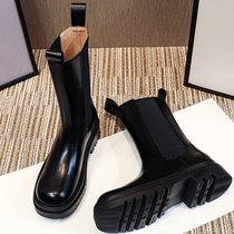 Thick bottom middle cylinder boot women 2020 new smoke pipe boots net red Chelsea short boots Inn Wind Martin boots Inn boom BV