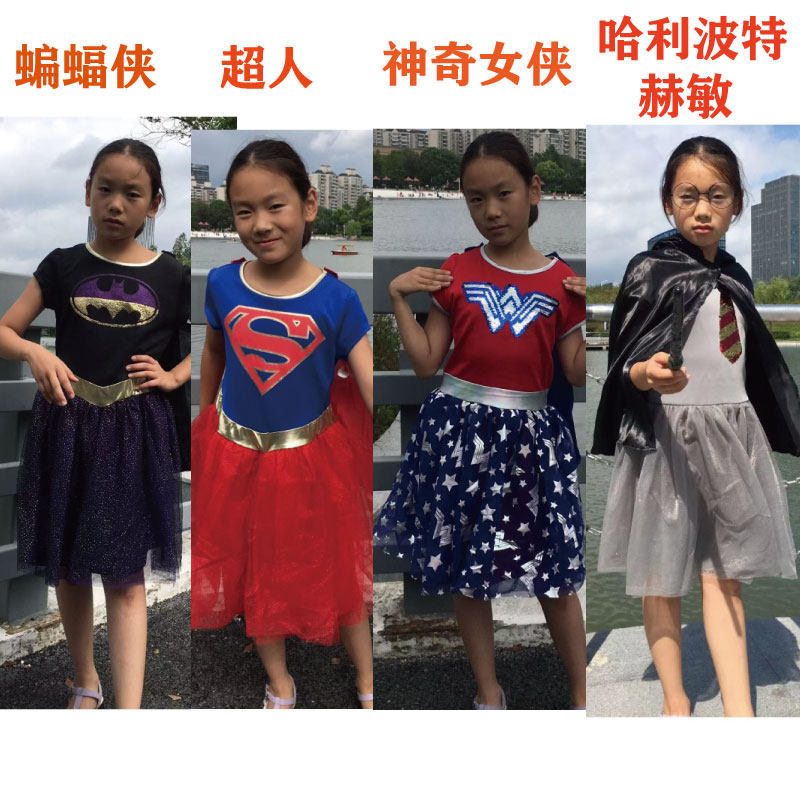 Wonder Woman Clothes Dress Hero DC Anime Character Clothes Girls Clothes Set Dress Up
