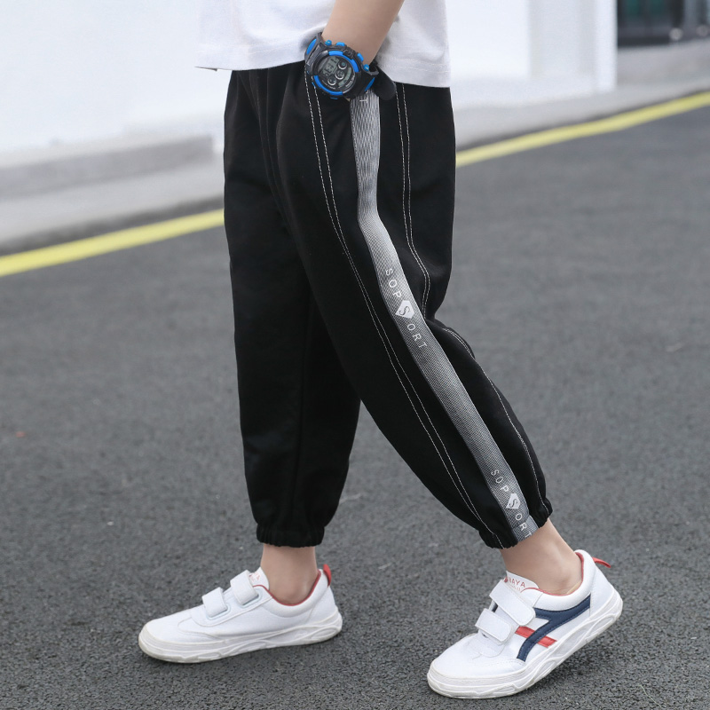 Boy Anti-mosquito Pants Children Pants Spring Autumn Summer Clothing Slim Fit Large Children Sports 90% Long Pants Summer Boy Handsome