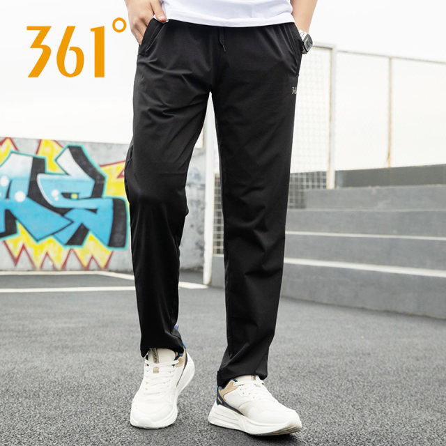 Breathable black sweatpants 361 degrees official flagship store