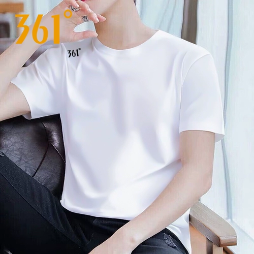 Мужская летняя быстросохнущая тонкая шелковая футболка с коротким рукавом, свободный крой