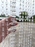 Pha Lê Mới Phân Vùng Màn Treo Màn Hiên Cưới Acrylic Pha Lê Hình Bát Giác Hạt Màn Đính Hạt Đường Hàng Đầu Trang Trí Trần rèm hạt gỗ