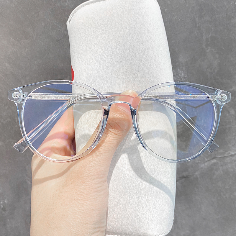 Transparent close-looking glass frame female small red book woman Han version Tide Anti Blue Radiation Round Face Men equipped with degree spectacle frame