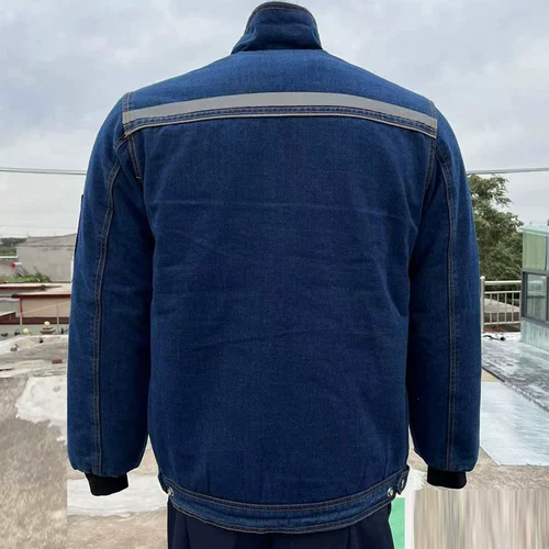 Демисезонные джинсы с начесом для работы, хлопковая куртка, износостойкий демисезонный пуховик, рабочая одежда