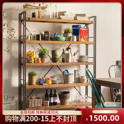 Creative simple bookshelf landing large bookshelf shelf office shelf iron compartment multi-layer economic personality