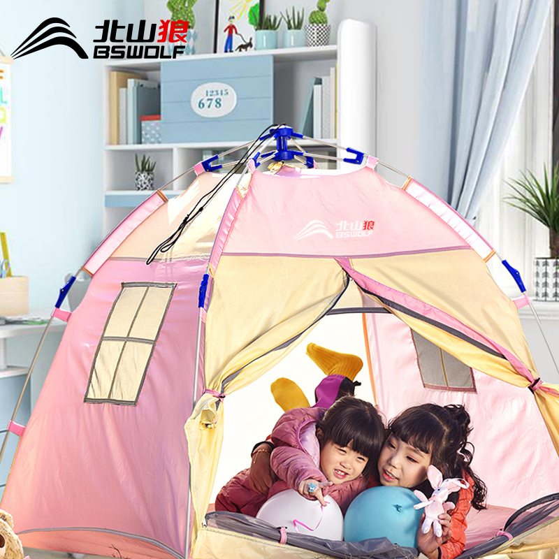 North Mountain Wolf Children Automatic Small Tent Princess Girl Play With House Baby Indoor Home Outdoor Kids Play House