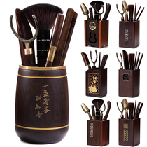 Black sandalwood six gentlemen complete set bamboo solid wood combination ceramic celadon Kung Fu tea set tea ceremony accessories tea clip