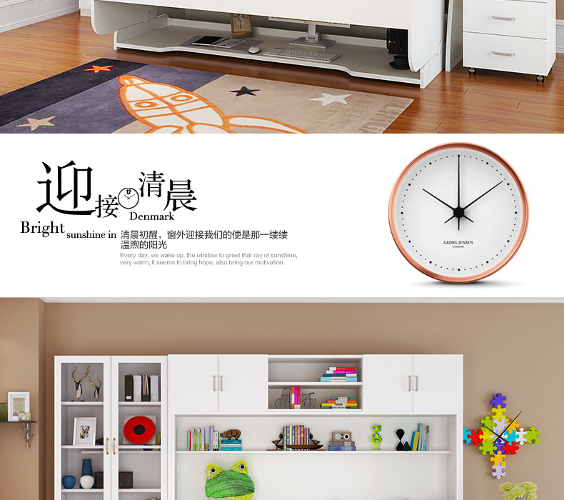 giường không nhìn thấy giường gấp đa chức năng tủ bàn kết hợp Giường tường tủ giường ngủ một giường để che giấu Giường đàn piano - Giường giường ngủ 2 tầng