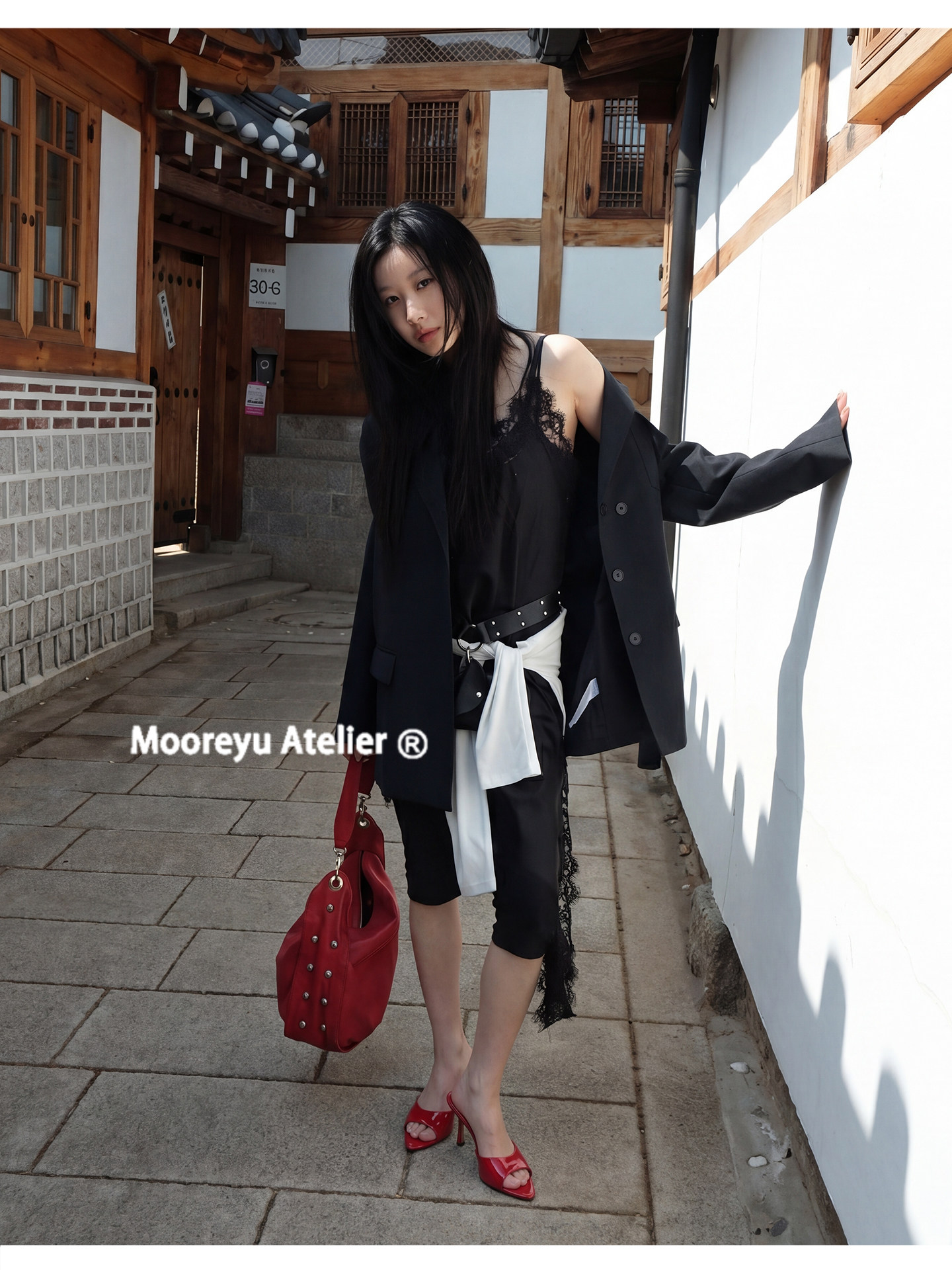 Mooreyu Open-Toe Stiletto Heel Sandal