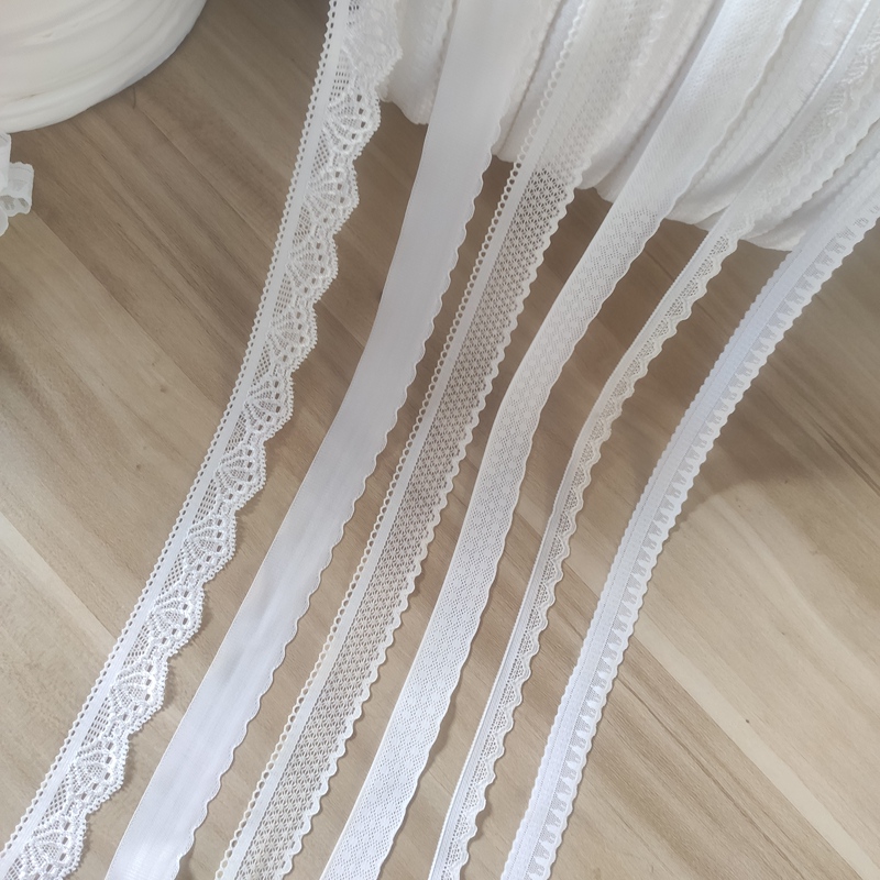 L18-L23 White or Off-White Elastic Small Edge Lace Trim Accessories for Underwear and Clothing