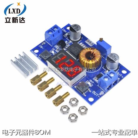 5A 5A High-power 75W DC-DC adjustable voltage-stabilized stabilized voltage supply module with live pressure gauge display