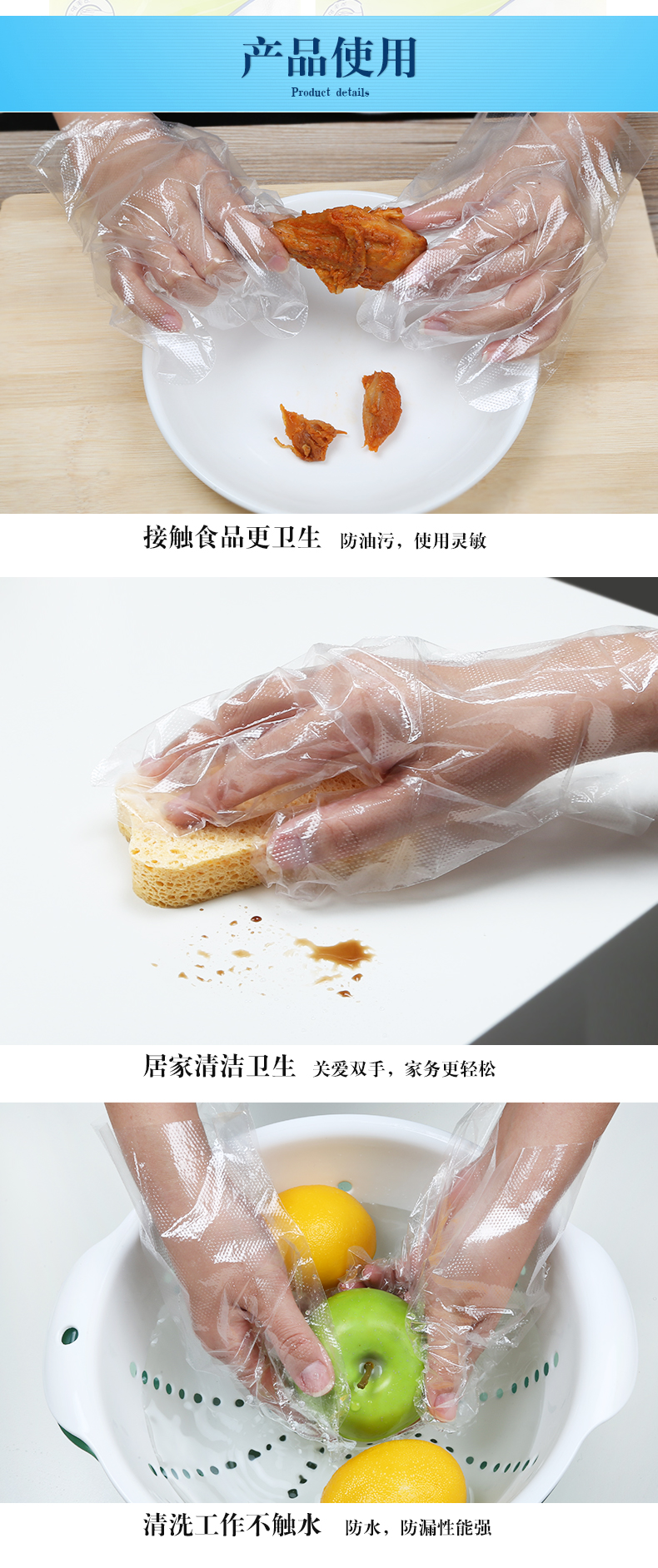 Phục hồi Găng tay dùng một lần 100 Găng tay vệ sinh trong nhà Bàn nướng ngoài trời ngoài trời Bàn làm đẹp Găng tay thẩm mỹ viện bọc ni lông