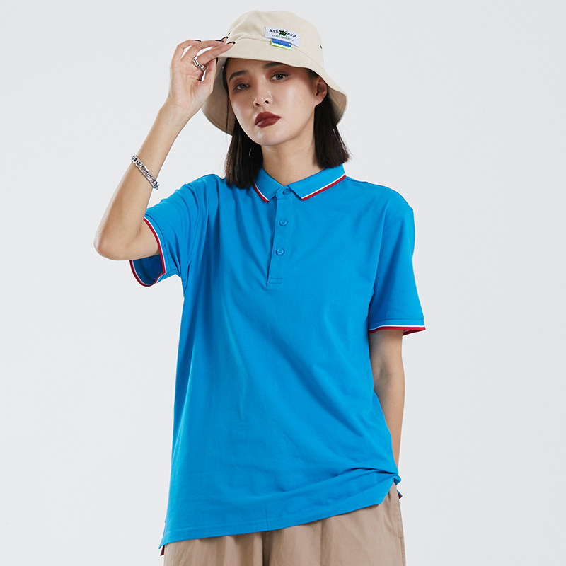 With flip-collar T-shirt female blouse loose large size for summer short sleeve POLO shirt half sleeve T-shirt workwear custom logo