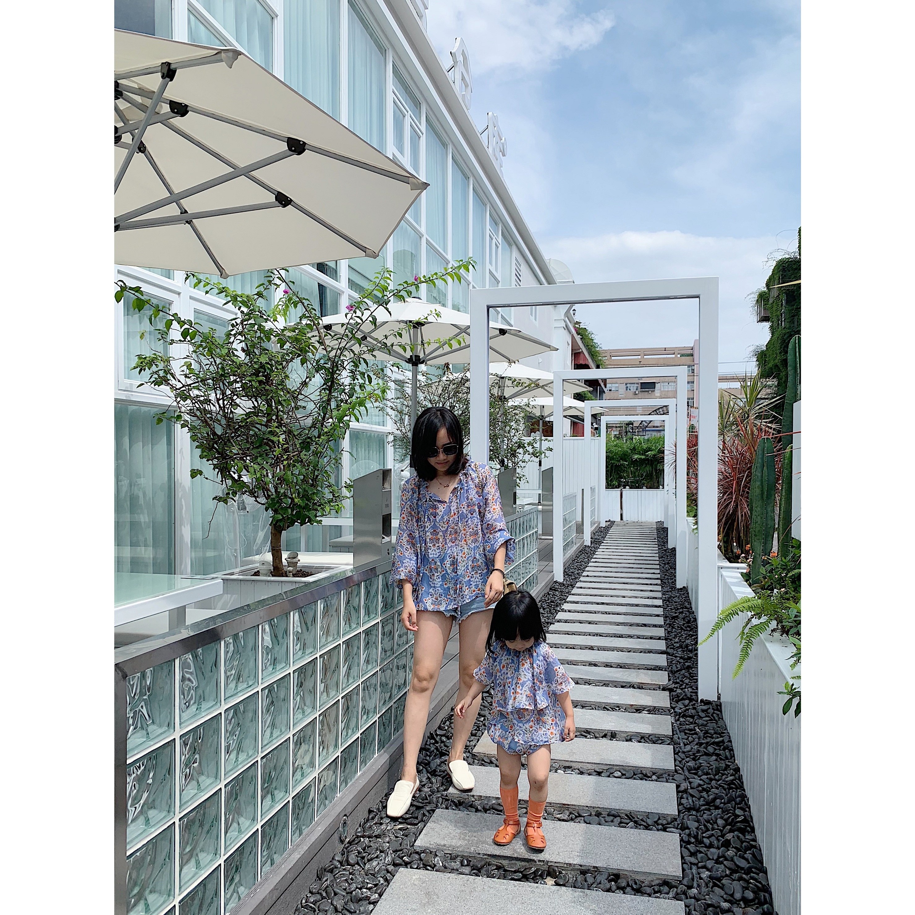 RHC Parent-child Summer Ultrathin Tiansilk Fabric Baby Large Lotus Leaf Collar Two-piece Style Suit Parent-child