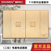 International Electrician 118 Concealed Wire Dessin Gold Color Combination Combinaison Commutateur 2-position Phone Computer Network Line Outlet