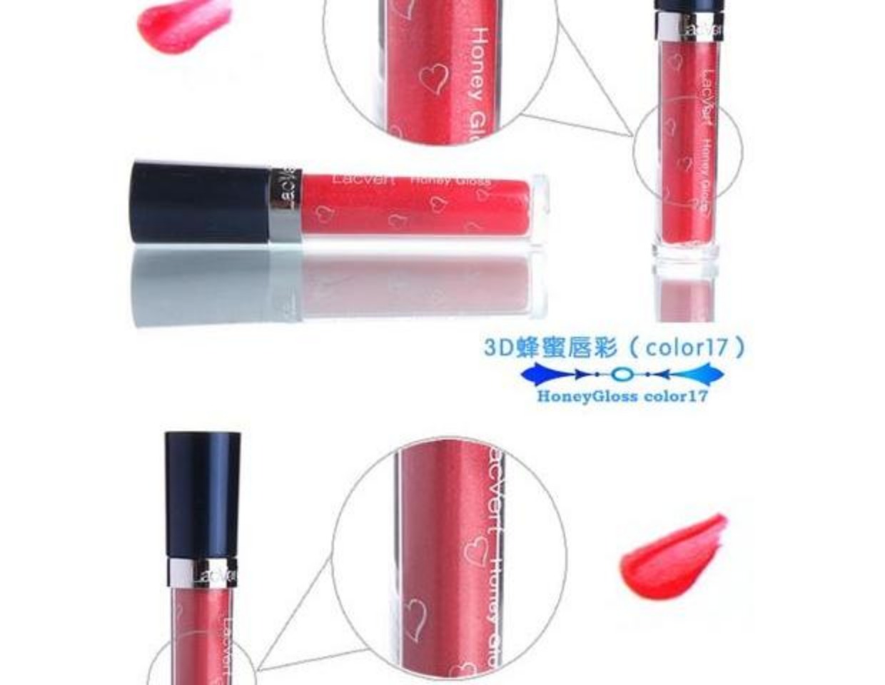 Bộ đếm chính hãng LacVert Lager Bell 3D Honey Lip Gloss 8ml Mỹ phẩm dưỡng ẩm Lip Gloss Makeup 	son bóng 3ce có màu