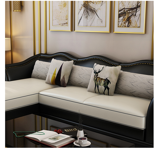Sau khi ánh sáng sang trọng sofa da hiện đại kết hợp của Mỹ phòng khách nhỏ sang trọng sẵn sàng tối giản căn hộ góc tiết kiệm không gian nhỏ - Ghế sô pha ghế gấp thành giường