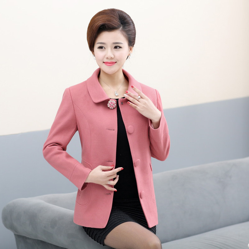 中年女装秋冬装短款毛呢外套妈妈新款30-40-50岁中老年女春秋上衣