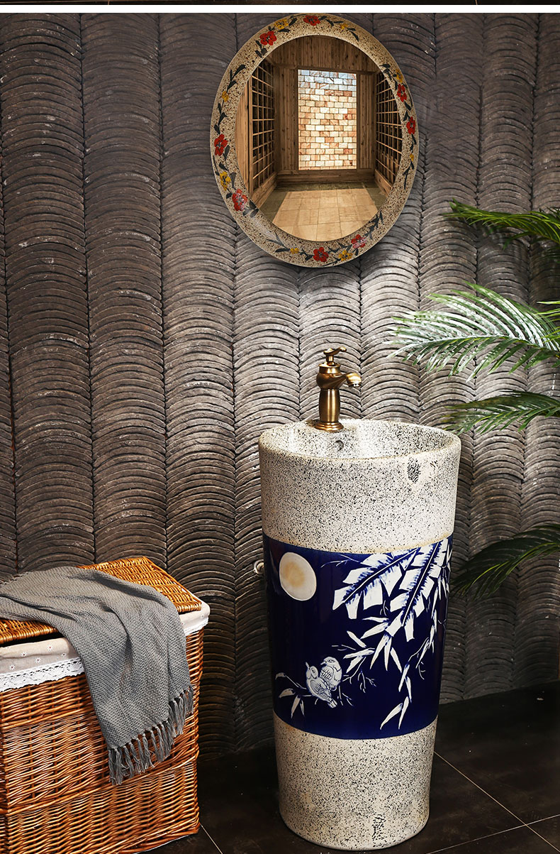 King beautiful ceramic column basin floor toilet vertical lavatory sink sink basin integrated the balcony