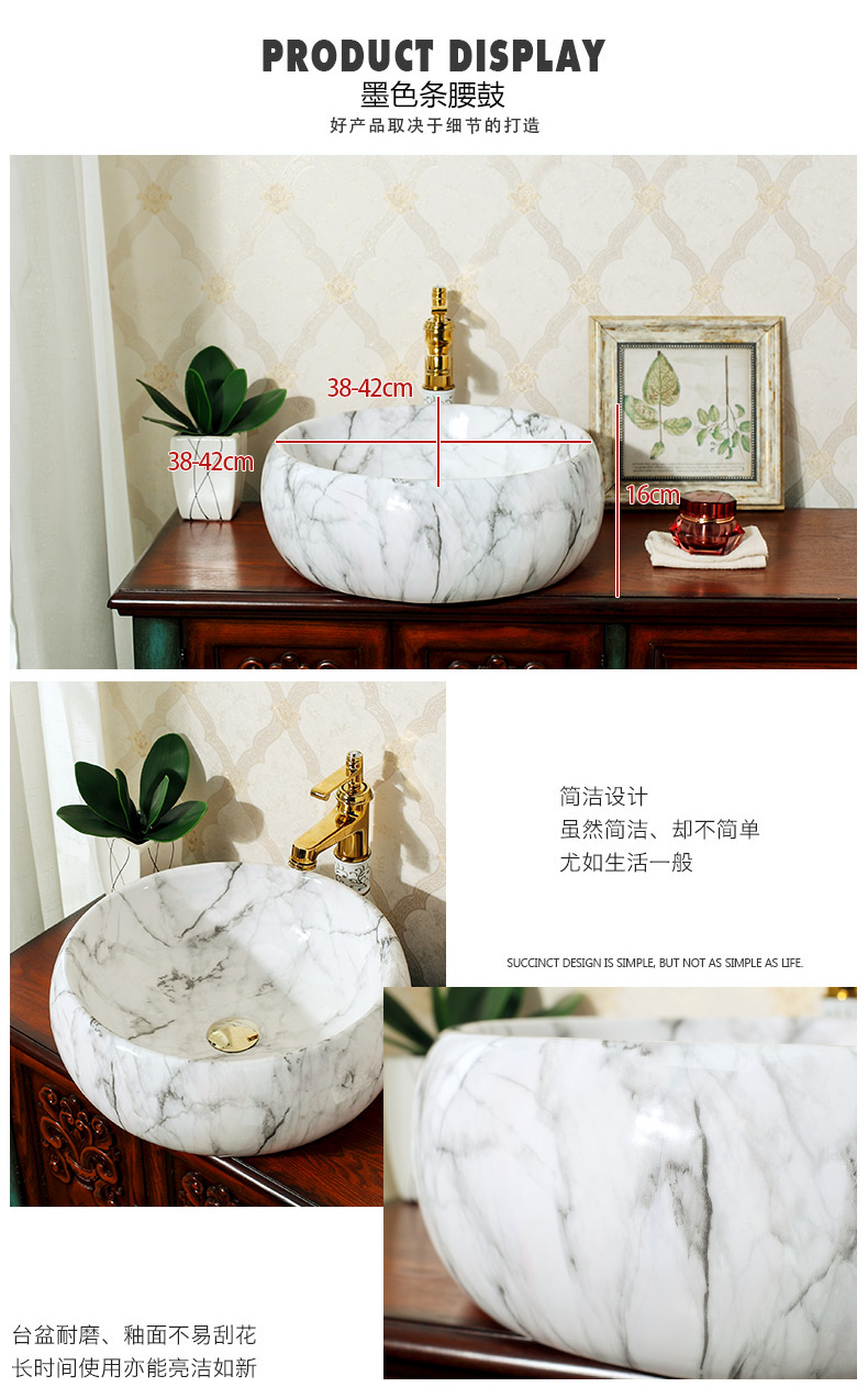 Ceramic sanitary ware platform basin, square, European art basin sink basin bathroom sinks household sink