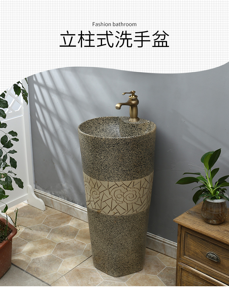 Restore ancient ways round pillar basin ceramic pillar lavabo toilet lavatory floor balcony column basin