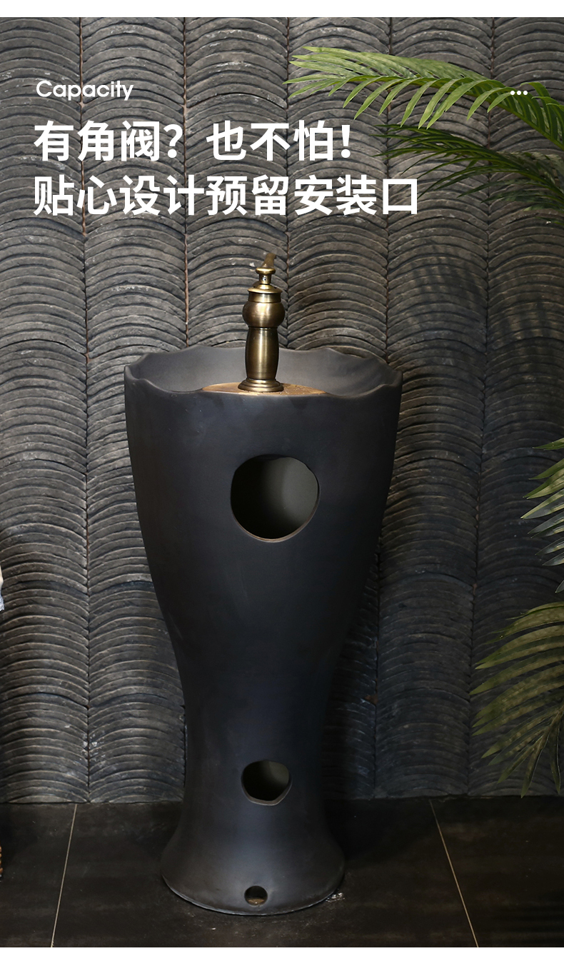 Ceramic column type lavatory Chinese style restoring ancient ways basin is suing lavabo courtyard villa is suing one column column