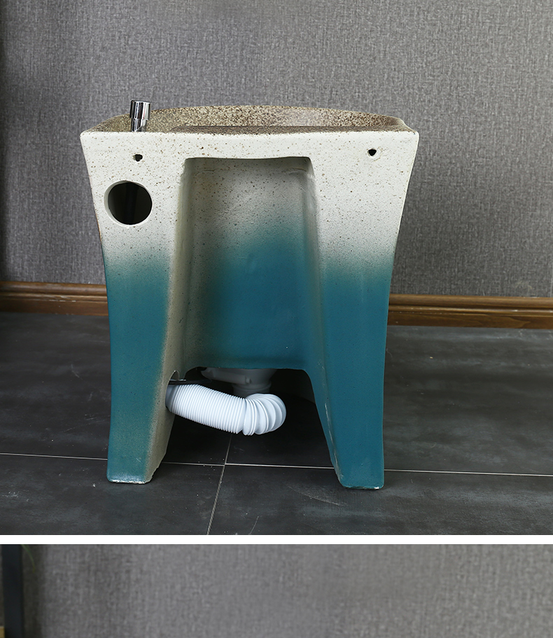 Basin of Chinese style restoring ancient ways ceramic column vertical integrated lavabo floor pillar lavabo art Basin