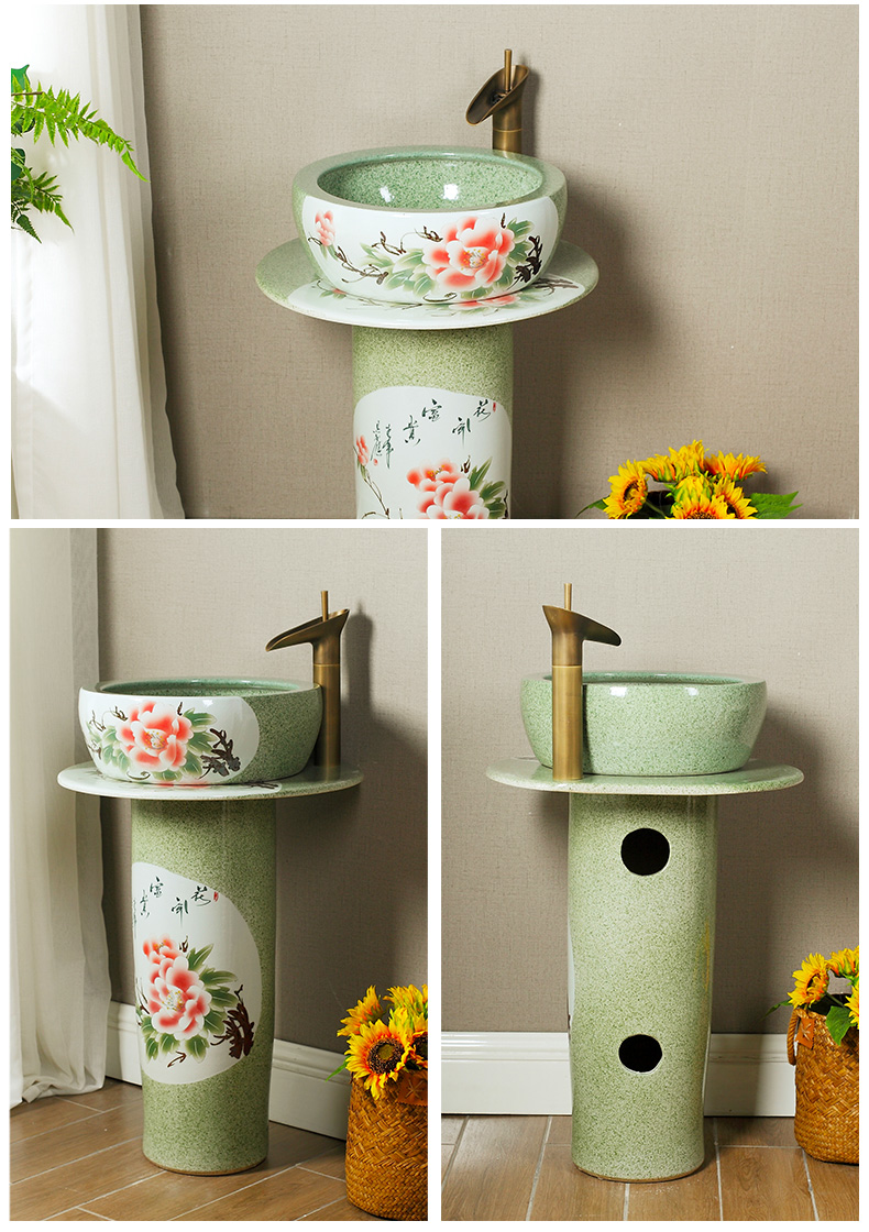 King beautiful lavabo pillar basin balcony ceramic basin of pillar type lavatory toilet column vertical integrated basin