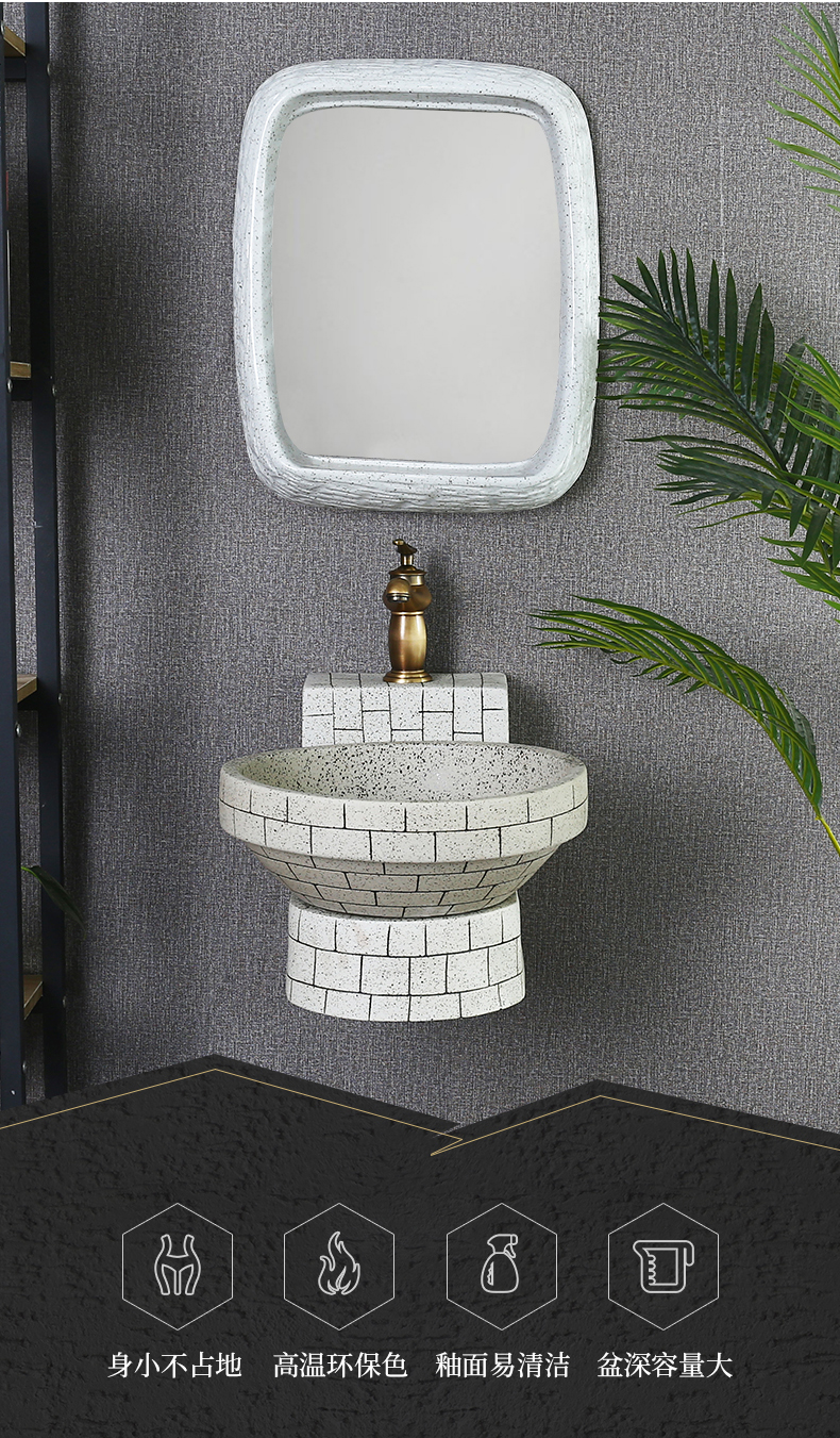 What king of Chinese ceramic wall sink basin balcony hanging of small family toilet lavatory household