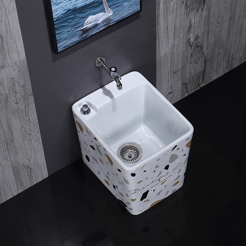King beautiful Nordic for wash the mop pool with ceramic mop pool bathroom home mop pool mop basin sink small balcony