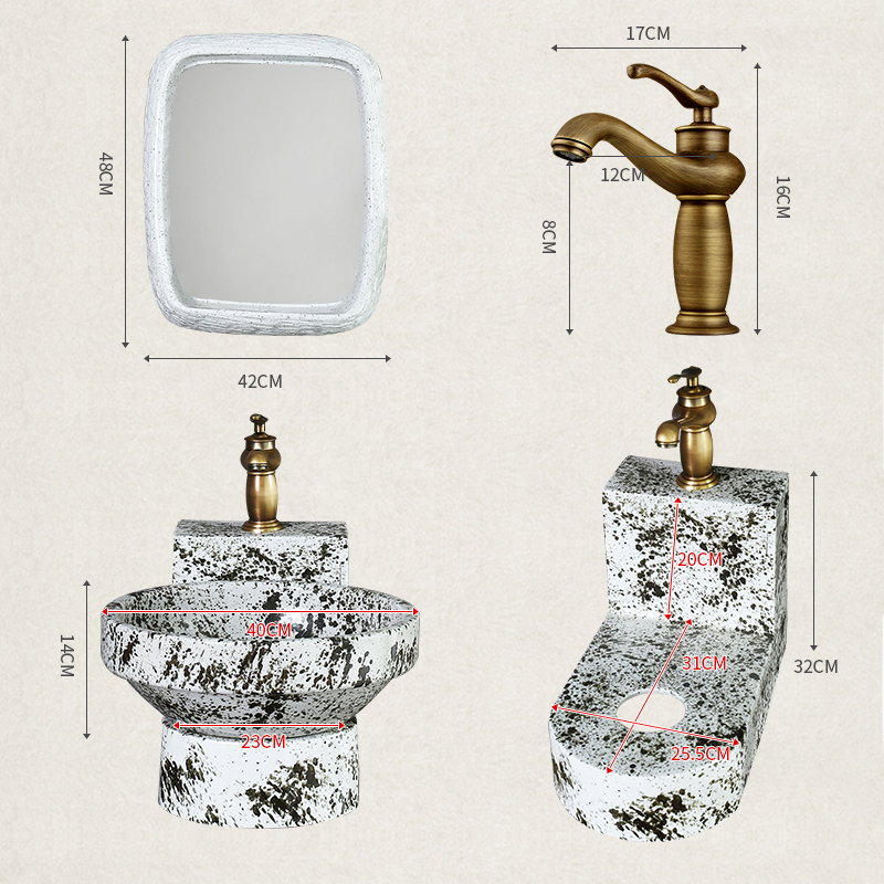 What wang xin hang a wall lavatory archaize ceramic Chinese style household bathroom hanging balcony hang basin of the basin that wash a face