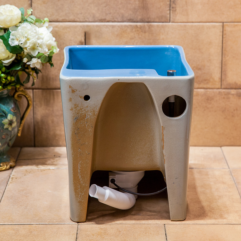 The new ceramic art mop pool to wash The mop pool balcony toilet set control automatic mop mop pool water basin