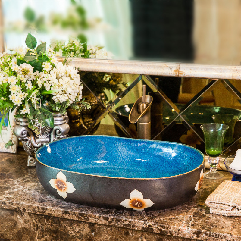 Sinks on the ceramic basin sink oval restoring ancient ways is taichung European household art ceramic wash basin