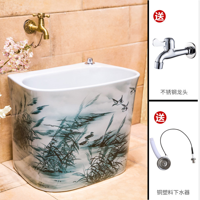 Large ceramic art balcony for wash mop mop pool pool toilet mop pool home floor mop basin bucket