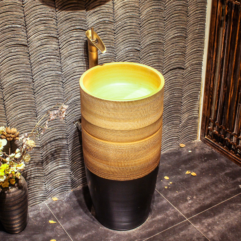 Archaize lavabo ceramic column basin bathroom balcony floor integrated sink the lavatory basin