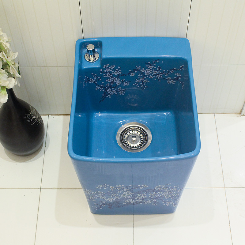Balcony art ceramic mop pool washing basin mop mop pool home European square mop pool toilet tank