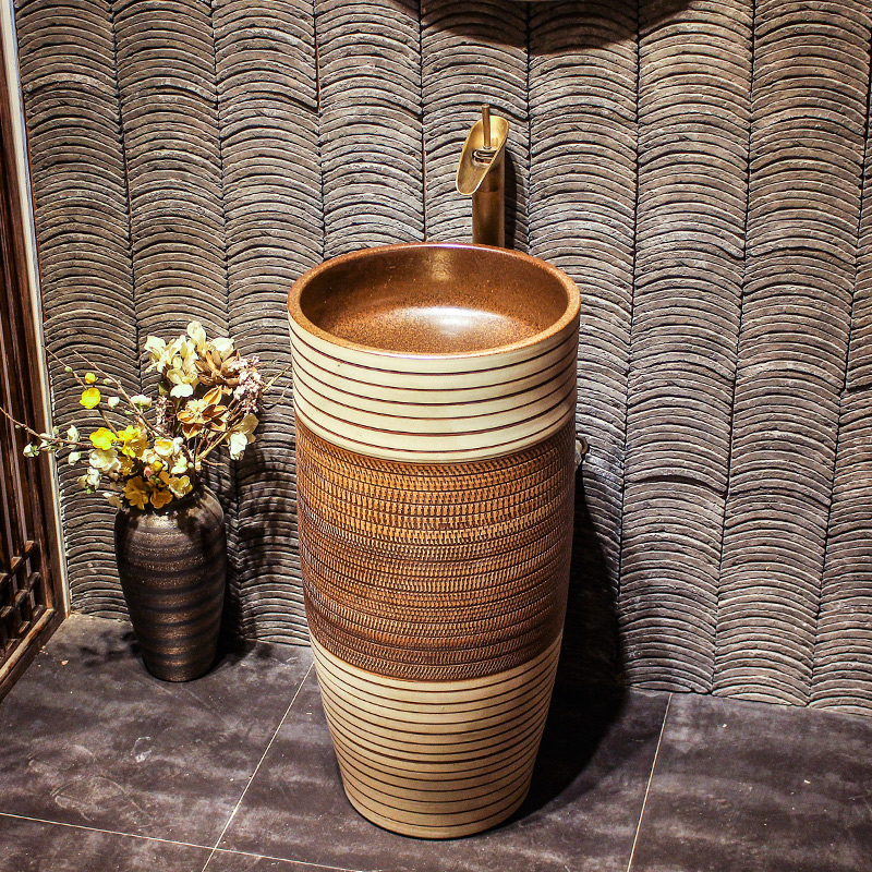 Pillar basin sink ceramic bathroom floor integrated is suing balcony sink column lavatory toilet bowl