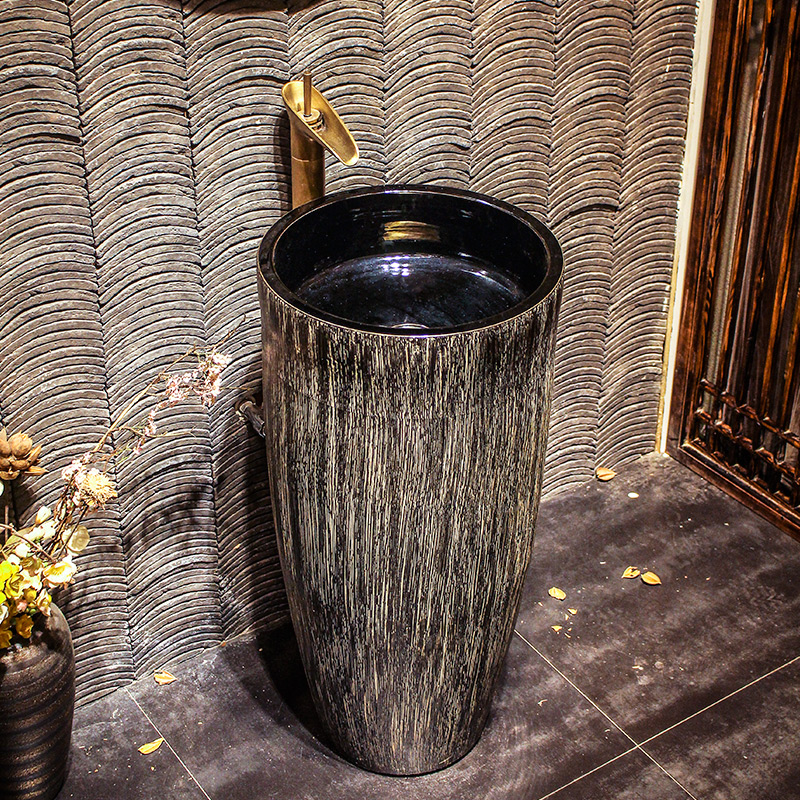 Contracted ceramic column basin of pillar type toilet lavatory floor one vertical basin sink the balcony