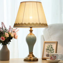 Touch American ceramic small table lamp Bedroom bedside lamp creative wedding room warm European simple modern Nordic lamps