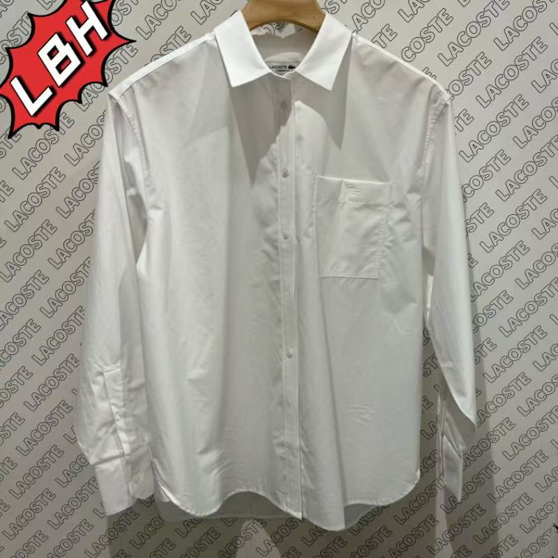 Lacoste French Crocodile 2026 Spring New Women's Fashion Casual Loose Long Sleeve Shirt Cf1054
