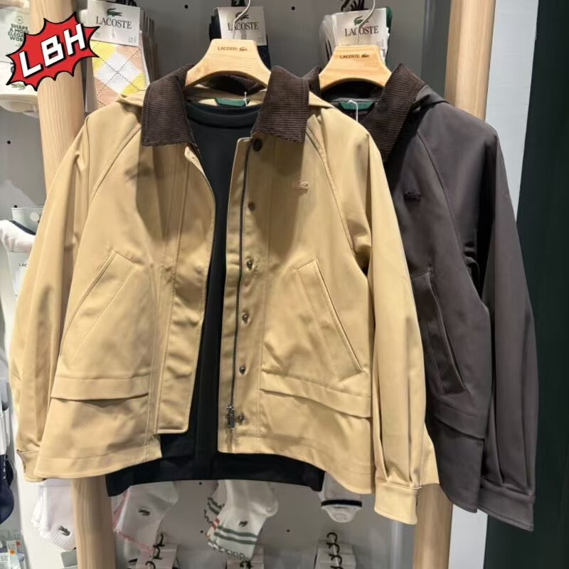 Lacoste French Crocodile 2026 Autumn New Women's Color-Blocking Detachable Hood Zipper Jacket Bf2491