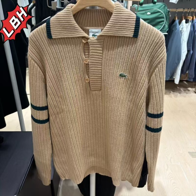 Lacoste French Crocodile 2026 Autumn New Men's Polo Collar Knitwear Sweater Ah9908