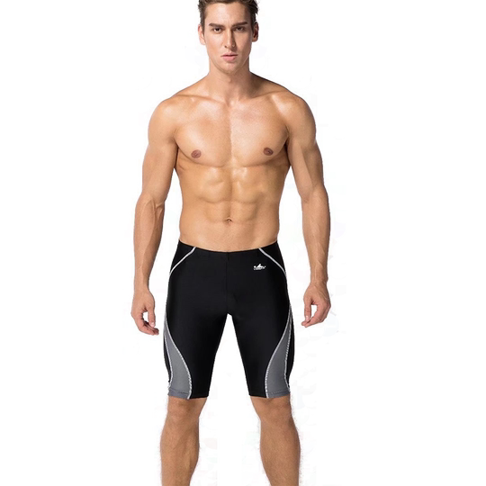 好看显瘦贴身 黑色蓝色 英发五分平角泳裤 男士泳衣有口袋 有内衬