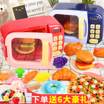 Kitchen toy microwave oven children electric sound and light timing simulation kitchenware cooking House girl set