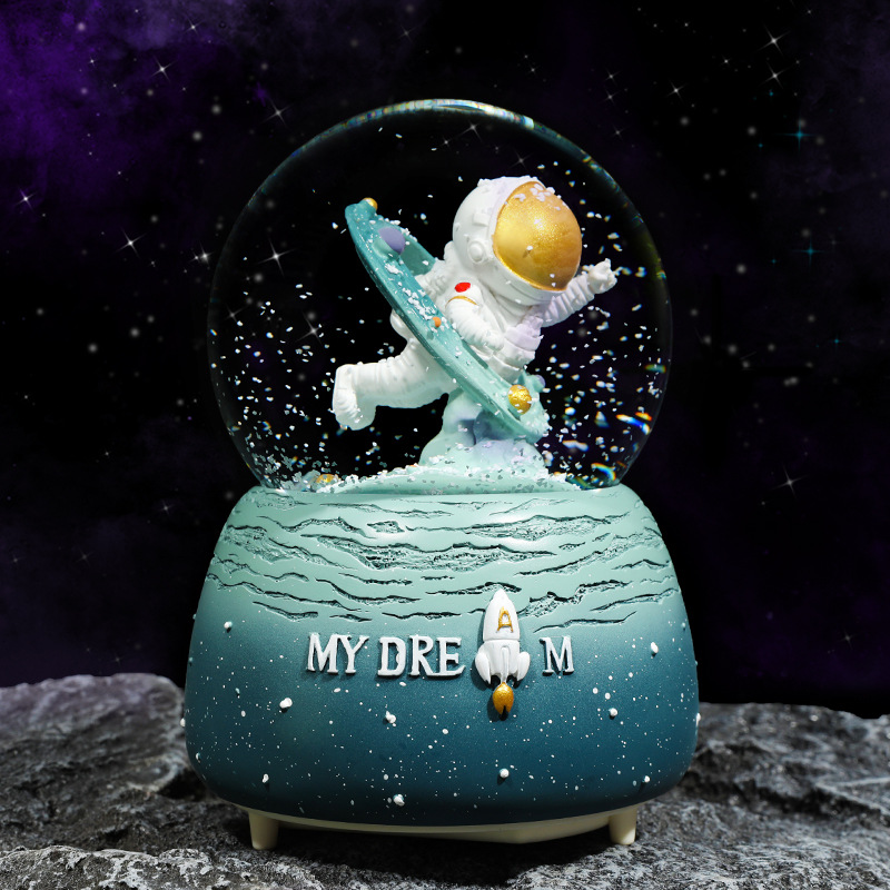 Astronaut Astronaut Crystal Ball Children's Music Box Rotating Music Box Pendings Birthday Gift Valentine's Day