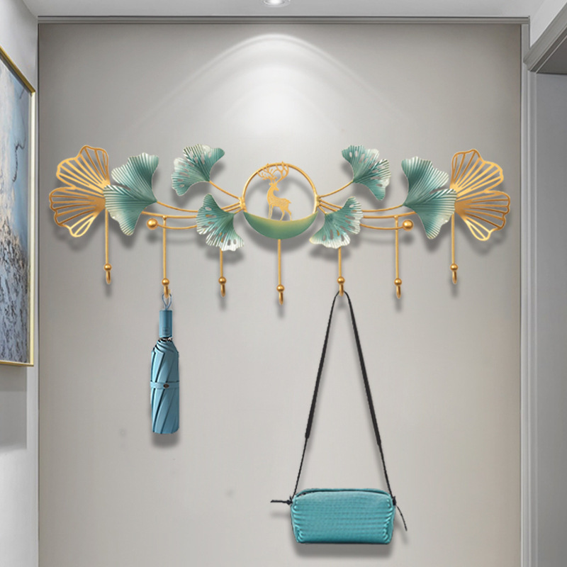 Nordic Creative Entryway Coat Rack with Hooks for Hanging Clothes and Hats, Storage Rack, Wall-Mounted Bedroom Wall Coat Rack