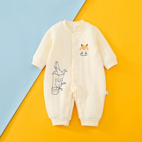 Детский демисезонный осенний удерживающий тепло мягкий стеганый лонгслив для новорожденных, боди, пижама, 0-6-12 мес.