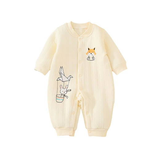Детский демисезонный осенний удерживающий тепло мягкий стеганый лонгслив для новорожденных, боди, пижама, 0-6-12 мес.