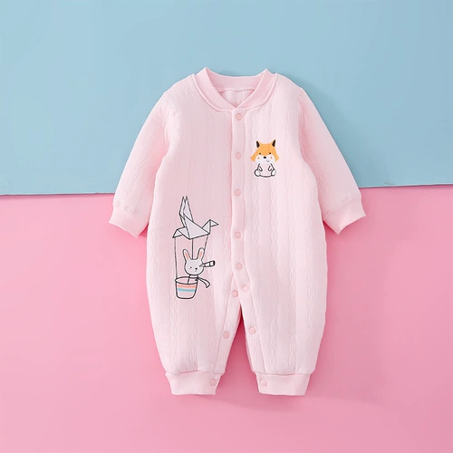 Детский демисезонный осенний удерживающий тепло мягкий стеганый лонгслив для новорожденных, боди, пижама, 0-6-12 мес.