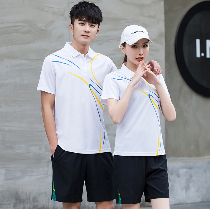 Summer Lovers Short Sleeve Shorts Sports Suit Men And Women Casual Running Breathable Speed Dry Clothes Group Custom Work Clothes